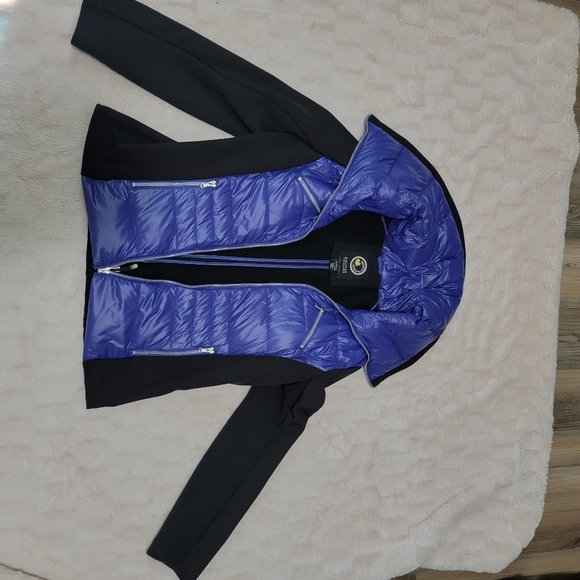 Halifax Traders Puffer Jacket Juniors Size Large Black and Purple - Picture 10 of 15